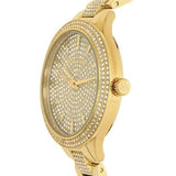 Buy Shop Michael Kors Slim Runway Crystals Gold Dial Gold Steel Strap Watch for Women - MK3632 USA Online