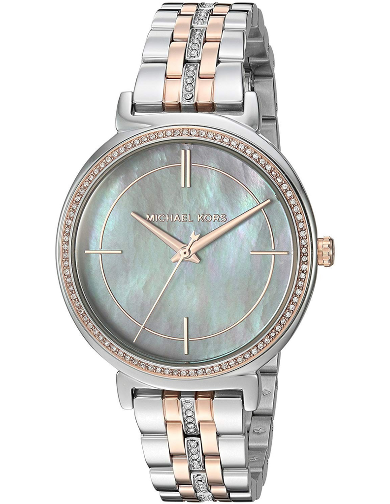 Buy Shop Michael Kors Cinthia Mother of Pearl Grey Dial Two Tone Steel Strap Watch for Women - MK3642 USA Online