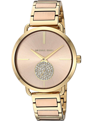 Buy Shop Michael Kors Portia Rose Gold Dial Two Tone Steel Strap Watch for Women - MK3706 USA Online
