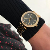 Buy Shop Michael Kors Mini Darci Quartz Black Dial Gold Steel Strap Watch For Women - MK3738 USA Online