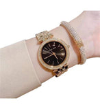 Buy Shop Michael Kors Mini Darci Quartz Black Dial Gold Steel Strap Watch For Women - MK3738 USA Online