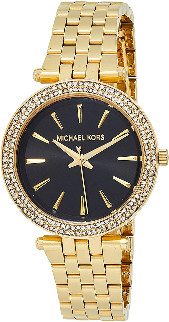 Buy Shop Michael Kors Mini Darci Quartz Black Dial Gold Steel Strap Watch For Women - MK3738 USA Online