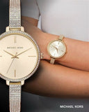 Buy Shop Michael Kors Jaryn Quartz Gold Dial Gold Steel Strap Watch For Women - MK3784 USA Online