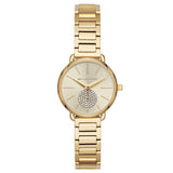 Buy Shop Michael Kors Portia Quartz Gold Dial Gold Steel Strap Watch For Women - MK3838 USA Online