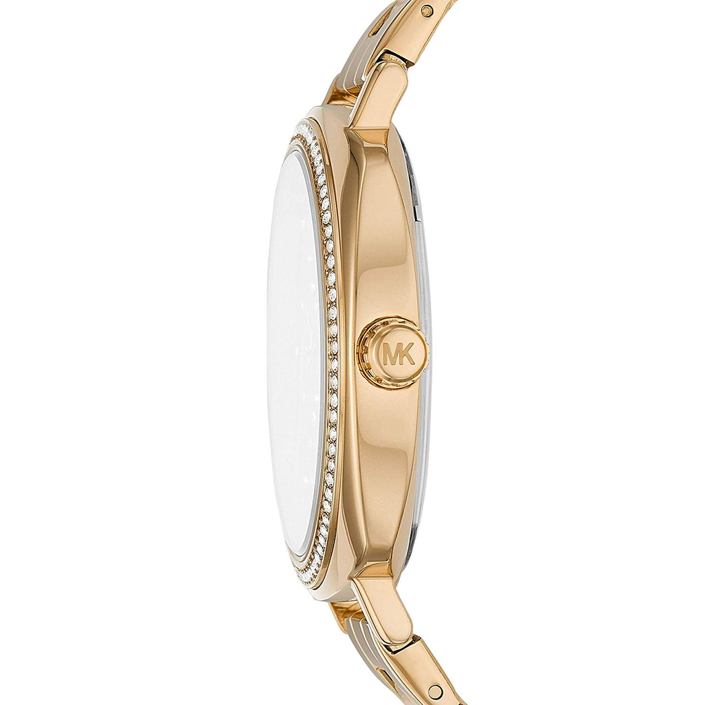 Buy Shop Michael Kors Nia Quartz Gold Dial Gold Steel Strap Watch For Women - MK3989 USA Online