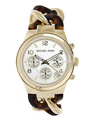 Buy Shop Michael Kors Runway Gold Dial Two Tone Steel Strap Watch for Women - MK4222 USA Online