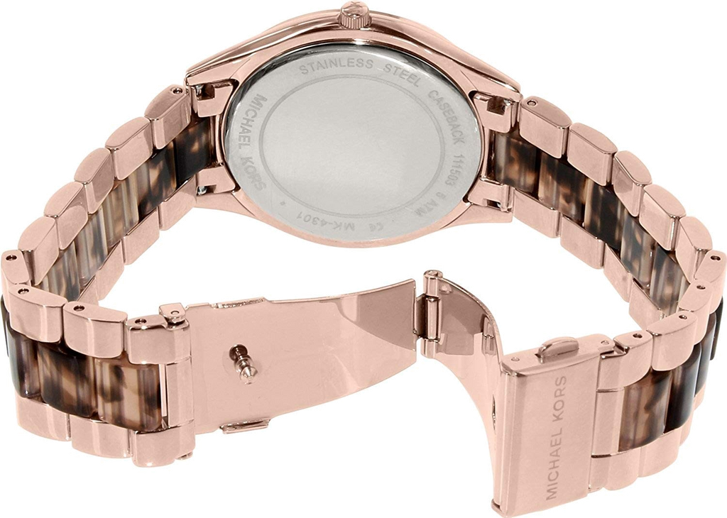 Buy Shop Michael Kors Runway Rose Gold Dial Two Tone Steel Strap Watch for Women - MK4301 USA Online
