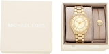 Buy Shop Michael Kors Lauryn Quartz Mother of Pearl Gold Dial Gold Steel Strap Watch For Women - MK4490 USA Online