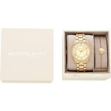 Buy Shop Michael Kors Lauryn Quartz Mother of Pearl Gold Dial Gold Steel Strap Watch For Women - MK4490 USA Online
