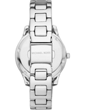 Buy Shop Michael Kors Liliane Three Hand Mother of Pearl White Dial Silver Steel Strap Watch For Women - MK4556 USA Online