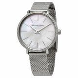 Buy Shop Michael Kors Pyper Quartz Mother of Pearl White Dial Silver Mesh Strap Watch For Women - MK4618 USA Online
