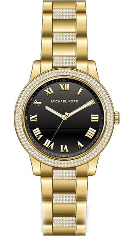 Buy Shop Michael Kors Tibby Multifunction Analog Black Dial Gold Steel Strap Watch for Women - MK4684 USA Online