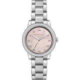 Michael Kors Tibby Multifunction Crystals Pink Dial Silver Steel Strap Watch for Women - MK4686