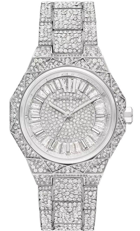 Buy Shop Michael Kors Raquel Three Hand Crystals Silver Dial Silver Steel Strap Watch For Women - MK4691 USA Online