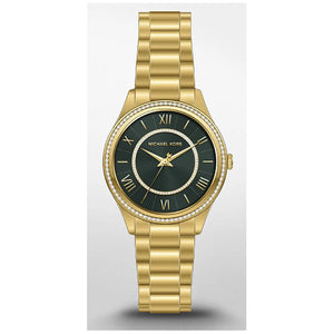 Buy Shop Michael Kors Lauryn Analog Green Dial Gold Steel Strap Watch for Women - MK4737 USA Online