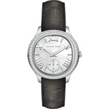 Buy Shop Michael Kors Sage Three-Hand Mother of Pearl White Dial Black Leather Strap Watch for Women - MK4821 USA Online
