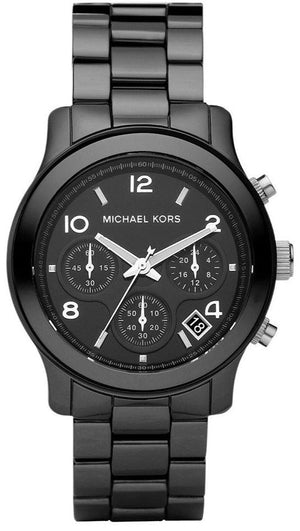 Buy Shop Michael Kors Runway Black Ceramic Dial Black Steel Strap Watch for Women - MK5162 USA Online