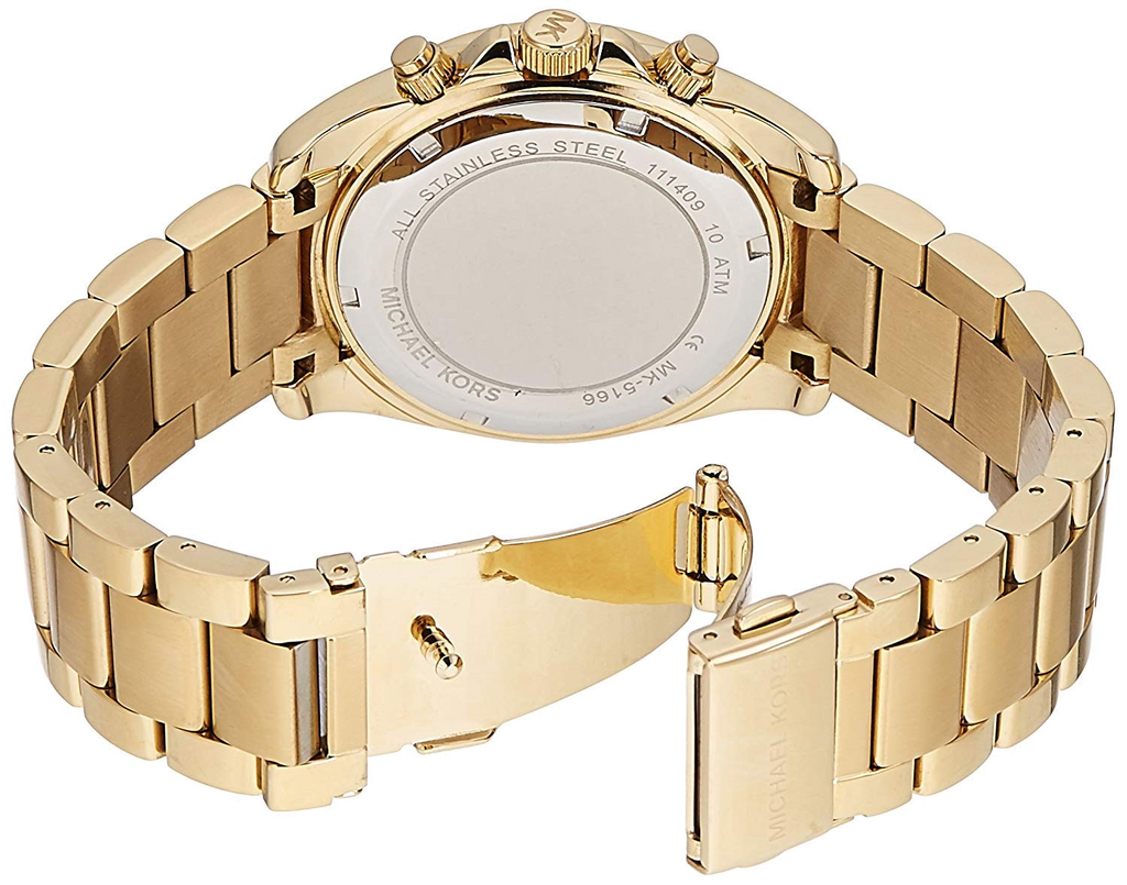 Buy Shop Michael Kors Runway Gold Dial Gold Steel Strap Watch for Women - MK5166 USA Online