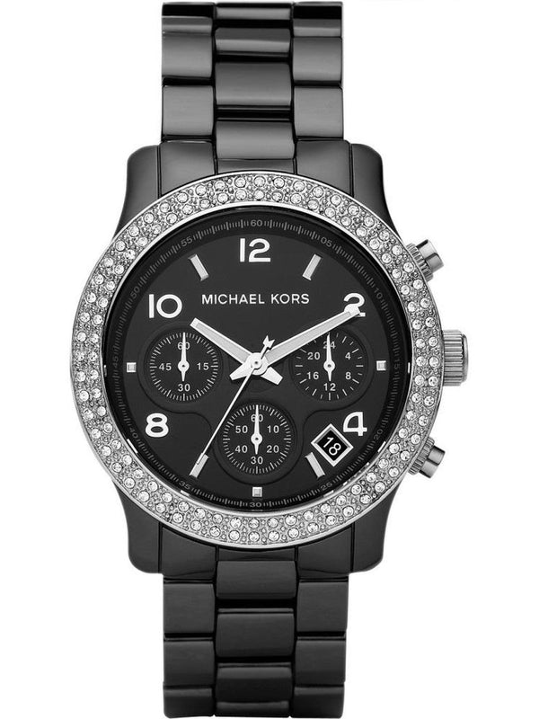 Buy Shop Michael Kors Runway Black Dial Black Steel Strap Watch for Women - MK5190 USA Online