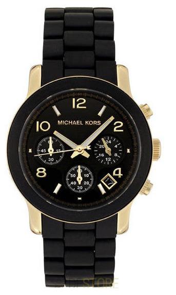 Buy Shop Michael Kors Runway Black Dial Black Silicone Strap Watch for Women - MK5191 USA Online