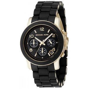 Buy Shop Michael Kors Runway Black Dial Black Silicone Strap Watch for Women - MK5191 USA Online