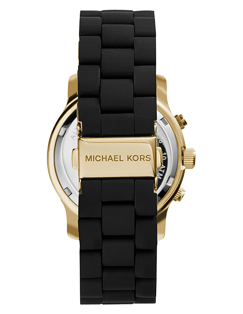 Buy Shop Michael Kors Runway Black Dial Black Silicone Strap Watch for Women - MK5191 USA Online