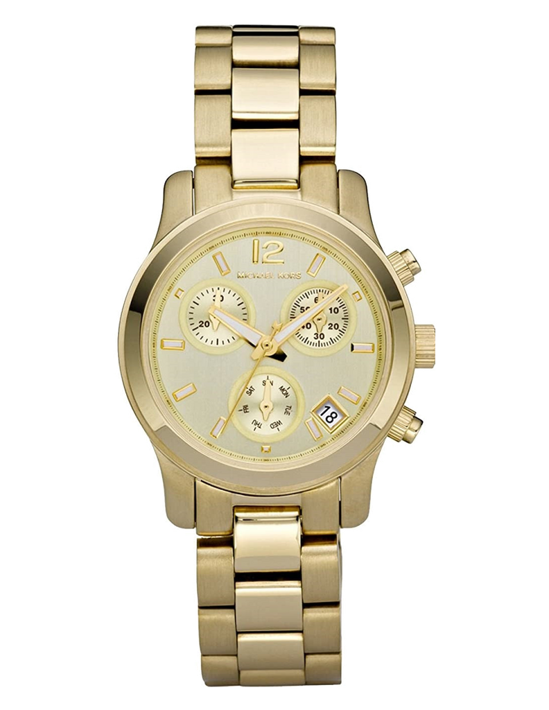 Buy Shop Michael Kors Runway Gold Dial Gold Steel Strap Watch for Women - MK5384 USA Online