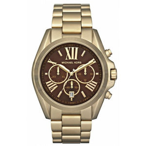 Buy Shop Michael Kors Bradshaw Brown Dial Gold Steel Strap Watch for Women - MK5502 USA Online