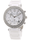 Buy Shop Michael Kors Parker White Dial White Ceramic Strap Watch for Women - MK5654 USA Online