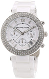 Buy Shop Michael Kors Parker White Dial White Leather Strap Watch for Women - MK5848 USA Online