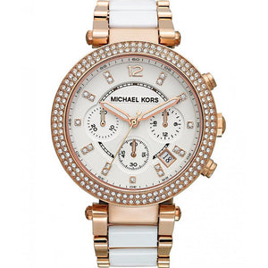 Buy Shop Michael Kors Parker White Dial Two Tone Steel Strap Watch for Women - MK5774 USA Online