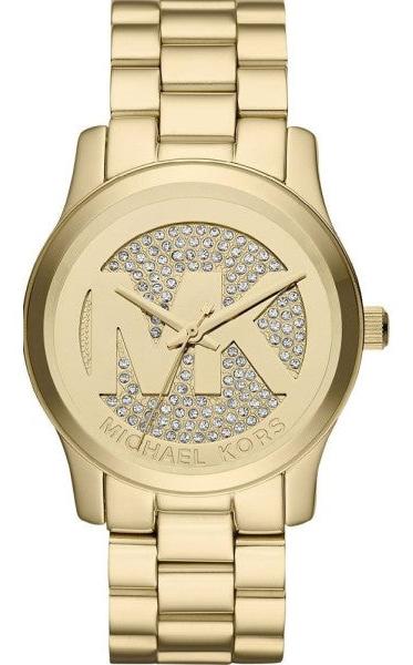 Buy Shop Michael Kors Runway Quartz Gold Dial Gold Steel Strap Watch For Women - MK5852 USA Online