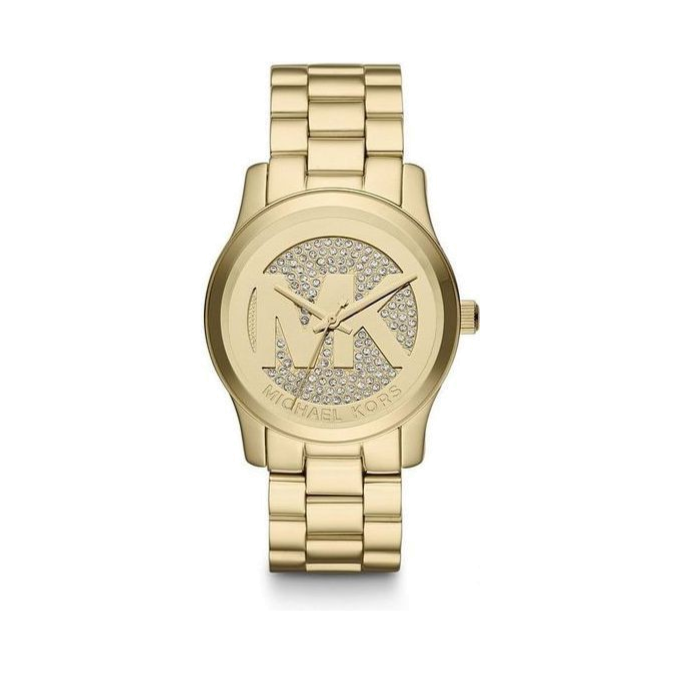 Buy Shop Michael Kors Runway Quartz Gold Dial Gold Steel Strap Watch For Women - MK5852 USA Online