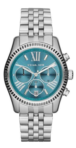 Buy Shop Michael Kors Lexington Chronograph Blue Dial Silver Steel Strap Watch For Women - MK5887 USA Online