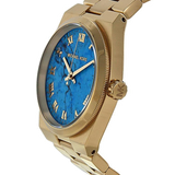 Buy Shop Michael Kors Channing Turquoise Dial Gold Steel Strap Watch For Women - MK5894 USA Online