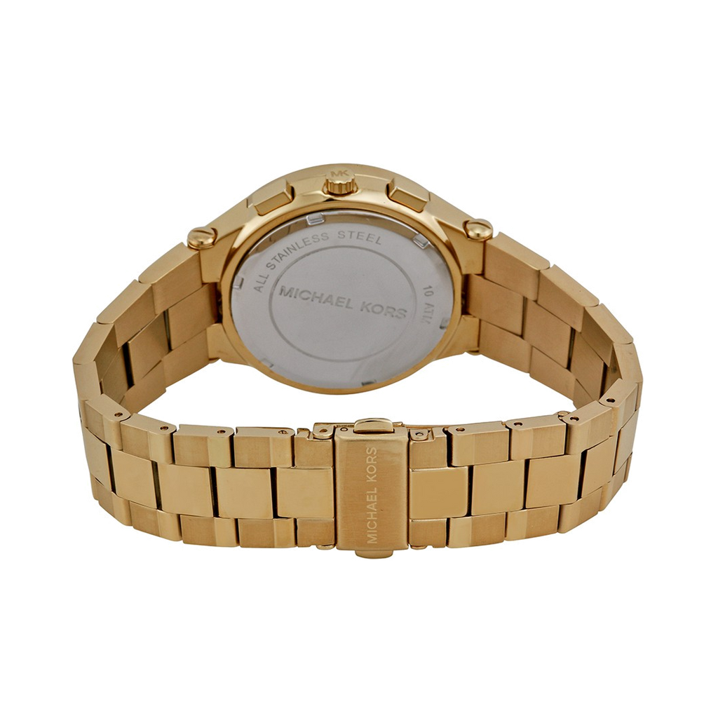 Buy Shop Michael Kors Wyatt Chronograph White Dial Gold Steel Strap Watch For Women - MK5933 USA Online