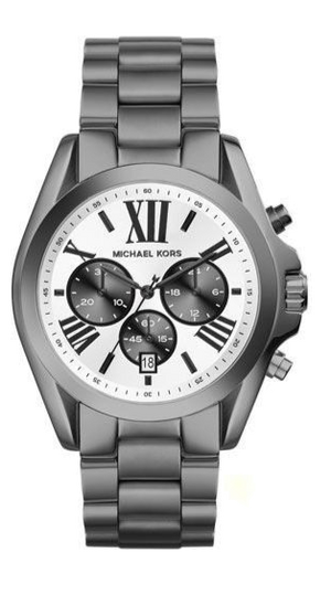 Buy Shop Michael Kors Bradshaw Chronograph Quartz White Dial Grey Steel Strap Watch For Men - MK5952 USA Online