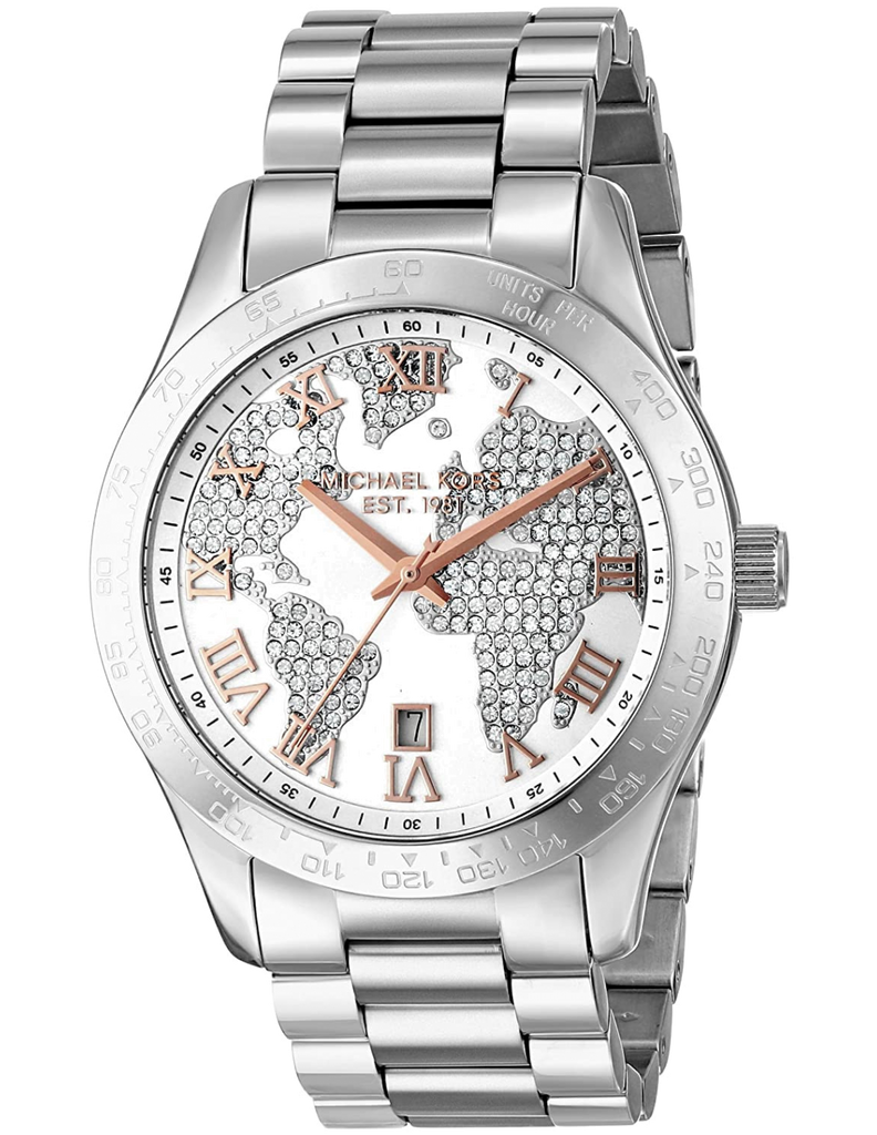 Buy Shop Michael Kors Layton Silver Dial Silver Steel Strap Watch for Women - MK5958 USA Online