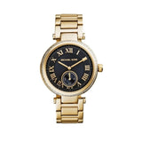 Buy Shop Michael Kors Skylar Black Dial Gold Steel Strap Watch for Women - MK5989 USA Online