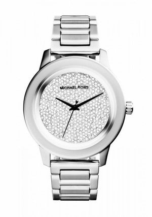 Buy Shop Michael Kors Kinley Diamond Pave Silver Dial Silver Steel Strap Watch for Women - MK5996 USA Online