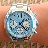 Buy Shop Michael Kors Bradshaw Chronograph Blue Dial Silver Steel Strap Watch For Women - MK6098 USA Online