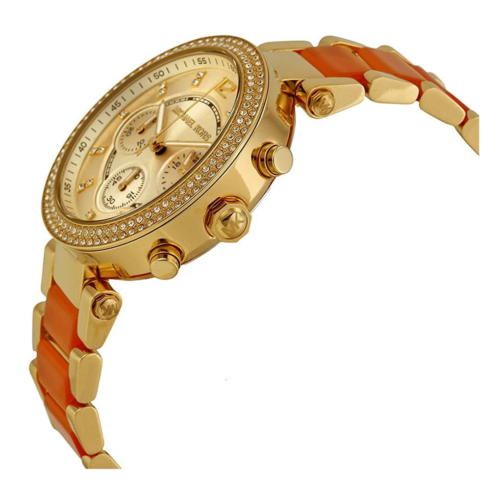 Buy Shop Michael Kors Parker Gold Dial Two Tone Steel Strap Watch for Women - MK6139 USA Online