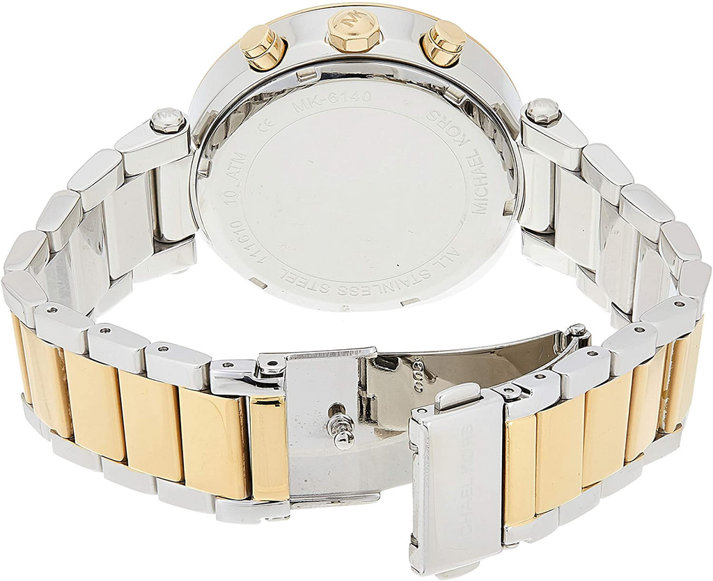 Buy Shop Michael Kors Parker Pink Dial Two Tone Steel Strap Watch for Women - MK6140 USA Online