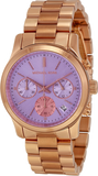 Buy Shop Michael Kors Runway Chronograph Purple Dial Rose Gold Steel Strap Watch For Women - MK6163 USA Online