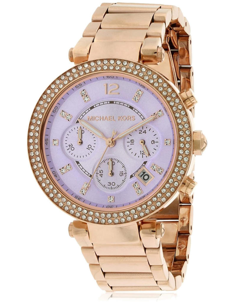 Buy Shop Michael Kors Parker Purple Dial Rose Gold Steel Strap Watch for Women - MK6169 USA Online