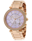 Buy Shop Michael Kors Parker Purple Dial Rose Gold Steel Strap Watch for Women - MK6169 USA Online