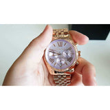 Buy Shop Michael Kors Lexington Purple Dial Rose Gold Steel Strap Watch For Women - MK6207 USA Online
