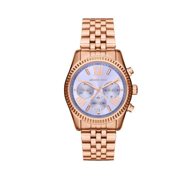 Buy Shop Michael Kors Lexington Purple Dial Rose Gold Steel Strap Watch For Women - MK6207 USA Online