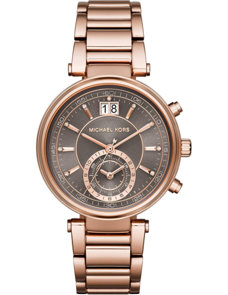 Buy Shop Michael Kors Sawyer Rose Gold Dial Rose Gold Steel Strap Watch for Women - MK6226 USA Online
