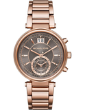 Buy Shop Michael Kors Sawyer Rose Gold Dial Rose Gold Steel Strap Watch for Women - MK6226 USA Online